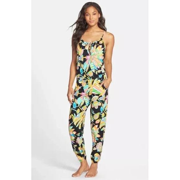 NWT Trina Turk TAHITIAN Jumpsuit Romper Swim Cover Up Floral Sleeveless S - Picture 10 of 11